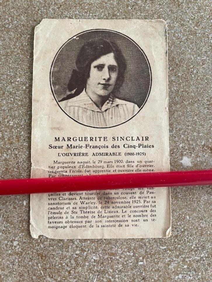 BP MARGUERITE SINCLAIR EDINBURGH SCHOTLAND 1900 EN +WARLEY, Verzamelen, Bidprentjes en Rouwkaarten, Bidprentje, Ophalen of Verzenden