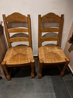 6 chaises en chêne + osier, Antiquités & Art, Enlèvement ou Envoi
