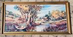 Tafel - reproductie van het landschap onder het frame, Gebruikt, Ophalen of Verzenden, 75 tot 100 cm, Minder dan 50 cm