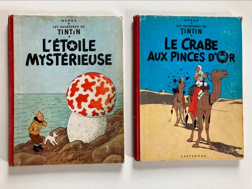 TINTIN Oude albums set van 2. Plakjes in goede staat., Boeken, Stripverhalen, Ophalen of Verzenden