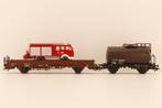 Marklin 47907 H0 'Feuerwehr' wagonset met Wiking-voertuig, Wisselstroom, Wagon, Ophalen of Verzenden, Zo goed als nieuw