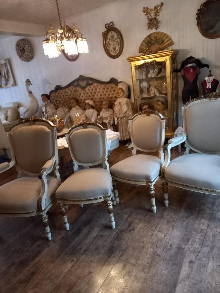 Antiek Louis XVI Speciale Stoelen , 4 Stuks, Antiek en Kunst, Curiosa en Brocante, Ophalen