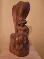 Beeld - Hand  gesneden putto - 30 cm (1) - Hout, Antiek en Kunst, Ophalen of Verzenden