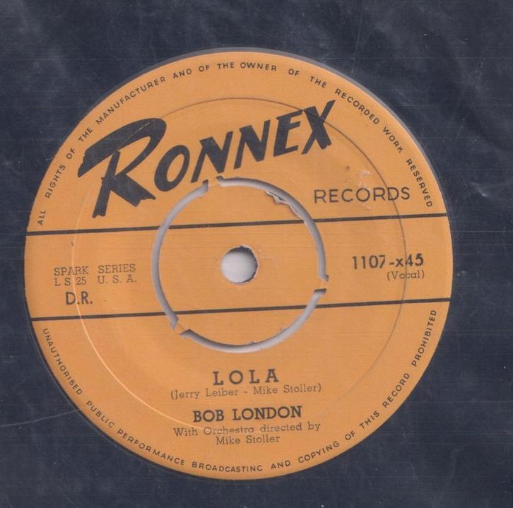 Bob London – Lola / Reckless – Single, Cd's en Dvd's, Vinyl Singles, Gebruikt, Single, Pop, 7 inch, Ophalen of Verzenden