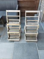 2 houten rekjes voor plantjes of beeldjes, Tuin en Terras, Ophalen, Gebruikt