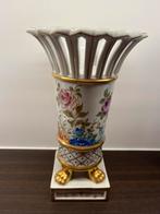 Handgeschilderde vaas met goud en bloemen, Antiek en Kunst, Ophalen