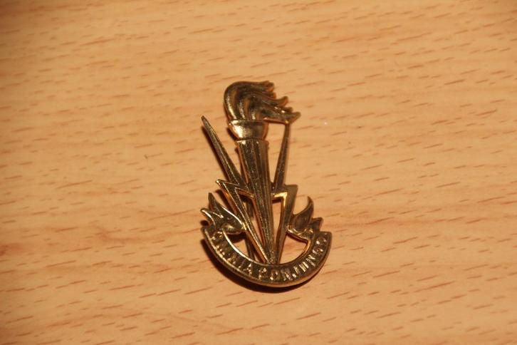 ABL insigne de beret "Transmissions" (or), Collections, Objets militaires | Général, Armée de terre, Envoi