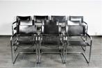 Set van 4 Fasem buisframe stoelen S34 design Mart Stam, Huis en Inrichting, Stoelen, Gebruikt, Zwart, Metaal, Vier