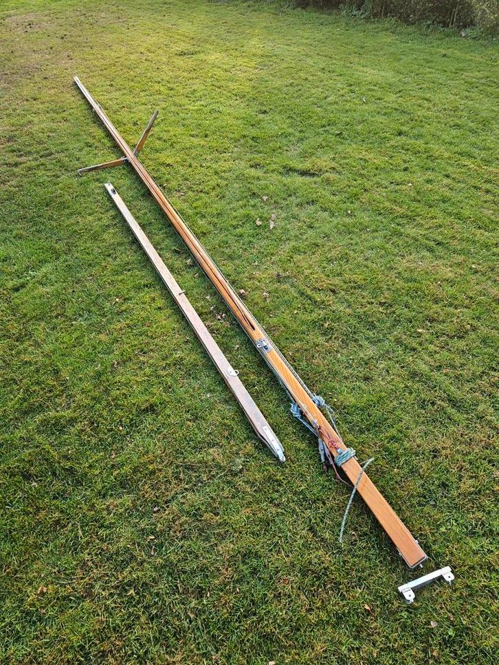 Mast, giek en zeilen afkomst van 420 Stern, Watersport en Boten, Zeilen en Zeiltoebehoren, Zo goed als nieuw, Ophalen