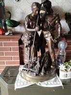 Prachtige oude bronzen koppel hoogte +- 75 cm getekend enz.., Antiek en Kunst, Ophalen