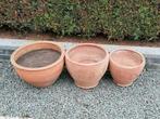Set van 3 Terracotta bloempotten, Tuin en Terras, Bloempotten, Ophalen, Terracotta