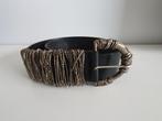 Zwarte riem leder Spazio (?) concept IT 44, 5 cm of meer, Ophalen of Verzenden, Zo goed als nieuw, Echt leder