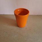 Oranje bloempot, Steen, Rond, Tuin, Ophalen of Verzenden