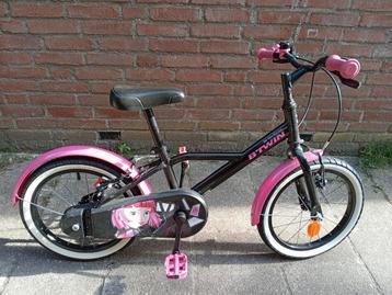  Te schattig! 16 inch meisjesfiets in zwart & roze beschikbaar voor biedingen