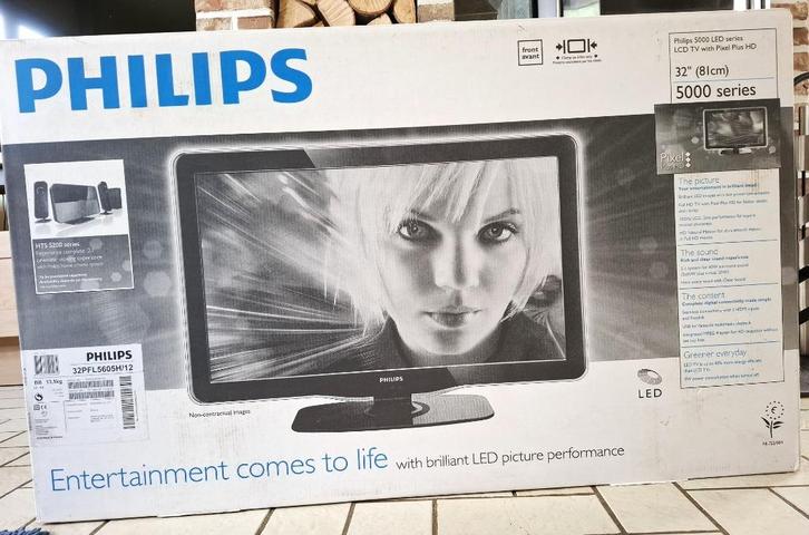 TELEVISION murale Philips 5000 LED Series (81 cm - 32"), TV, Hi-fi & Vidéo, Télévisions, Utilisé, LED, 60 à 80 cm, Philips, Enlèvement