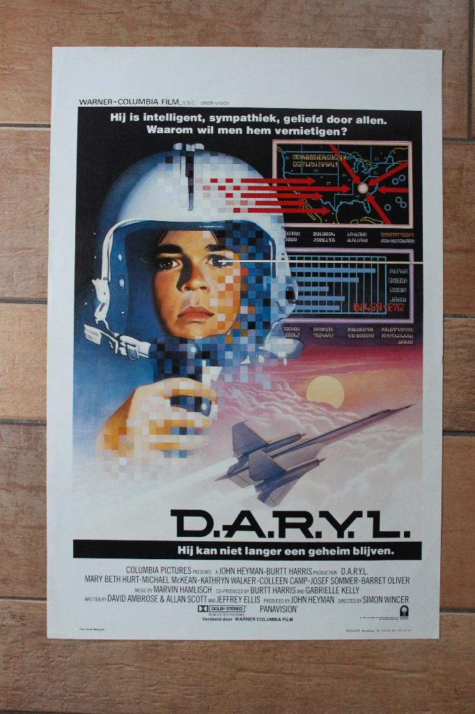 Filmaffiche DARYL 1985 filmposter, Collections, Posters & Affiches, Comme neuf, Cinéma et TV, A1 jusqu'à A3, Rectangulaire vertical