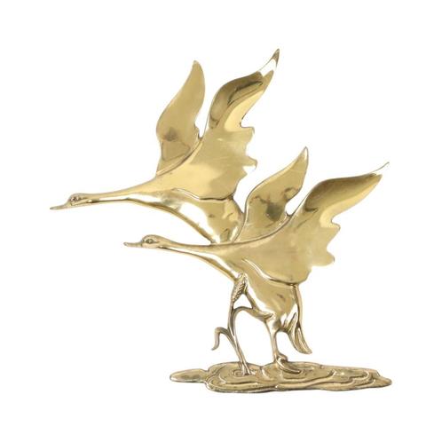Messing Opvliegende Ganzen Mid Century Muurdecoratie Vogels, Verzamelen, Retro, Huis en Inrichting, Ophalen of Verzenden