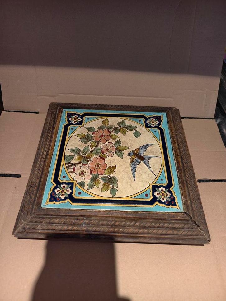 Dessous de plat émaux de Longwy oiseau, Antiquités & Art, Antiquités | Assiettes décoratives & Carrelages, Enlèvement