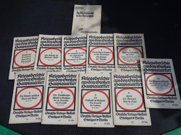 lot boekjes uit WO1 , de meesten uit 1915 , 20 € voor alles, Verzamelen, Militaria | Algemeen, Landmacht, Boek of Tijdschrift