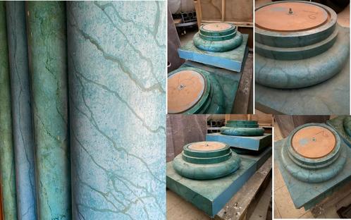Zuilen gemarmerd marmer techniek polyester hout 300cm, Antiquités & Art, Curiosités & Brocante, Enlèvement