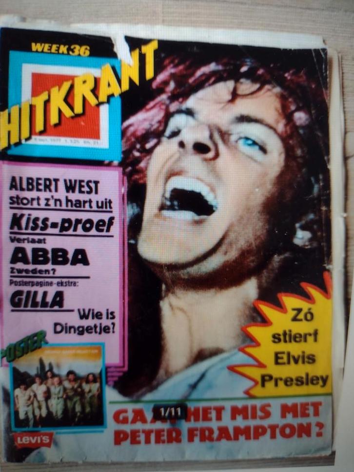 HITKRANT 1977: PETER FRAMPTON-KISS-ABBA-ELVIS PRESLEY-WINGS, Verzamelen, Tijdschriften, Kranten en Knipsels, Tijdschrift, 1960 tot 1980