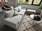 Canapé beige 3 places VIMLE + repose-pieds, Huis en Inrichting, Zetels | Complete zithoeken, Ophalen, Gebruikt, Stof
