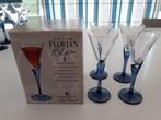 Lot de 8 verres liqueur pied bleu cristal Luigi Bormioli, Ophalen, Nieuw, Overige typen