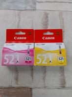 Cartouches Canon PIXMA CLI 521. 1 magenta, 1 jaune., Informatique & Logiciels, Fournitures d'imprimante, Cartridge, Canon, Enlèvement