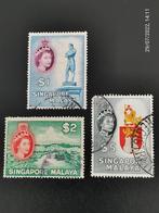 Singapore-Malaya 1955 - Koningin Elisabeth II, Postzegels en Munten, Ophalen of Verzenden, Gestempeld