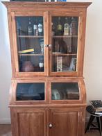 Teakhouten Buffetkast met glasdeuren, Huis en Inrichting, Kasten | Buffetkasten, Ophalen, 100 tot 150 cm, 200 cm of meer, Teakhout