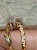 Twee gouden ringen met diamanten 2 karaat goud 14 karaat, Handtassen en Accessoires, Ringen, Ophalen of Verzenden, Goud, Goud