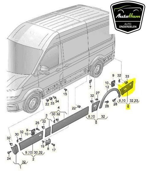 SIERLIJST Crafter (SY) (|7C0853753|7C08537539B9|), Auto-onderdelen, Carrosserie, Volkswagen, Gebruikt