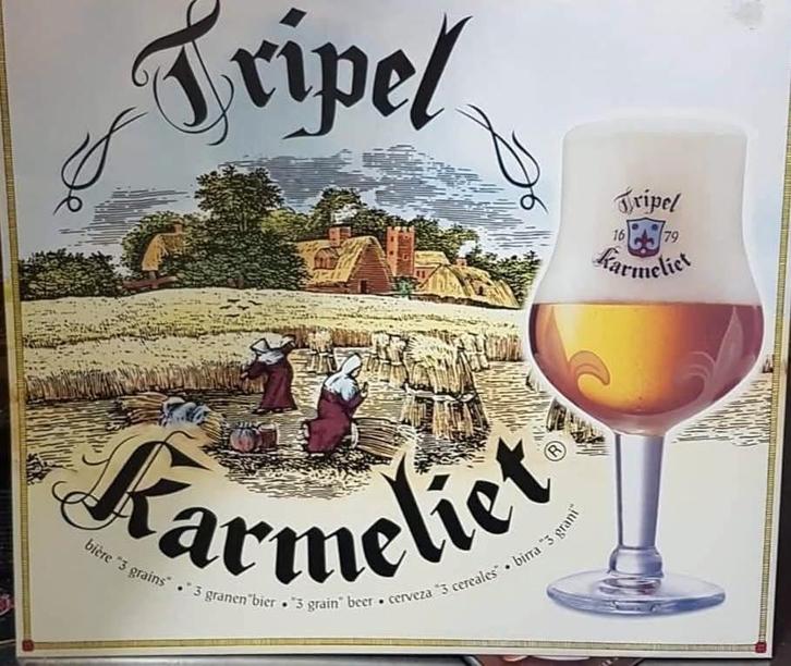 Tripel Karmeliet publiciteitsbord, Verzamelen, Biermerken, Zo goed als nieuw, Ophalen of Verzenden