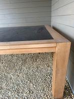 Table en chêne avec plateau en pierre bleue 1,5 x 1,5 m, Maison & Meubles, Tables | Tables à manger, Chêne, 150 à 200 cm, Cinq personnes ou plus