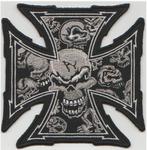 Iron Cross Skull stoffen opstrijk patch embleem #11, Verzenden, Nieuw