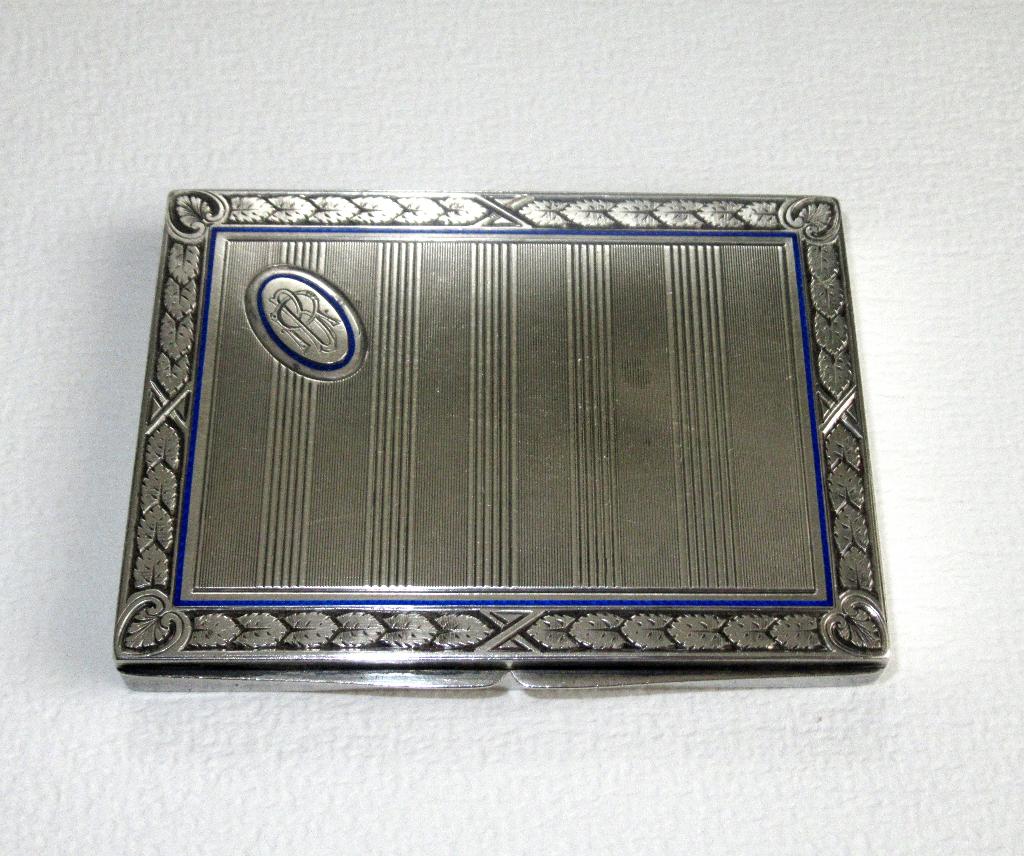 Boîte à cigarettes Art Déco en argent 900 des années 1930., Antiquités & Art, Enlèvement ou Envoi, Argent