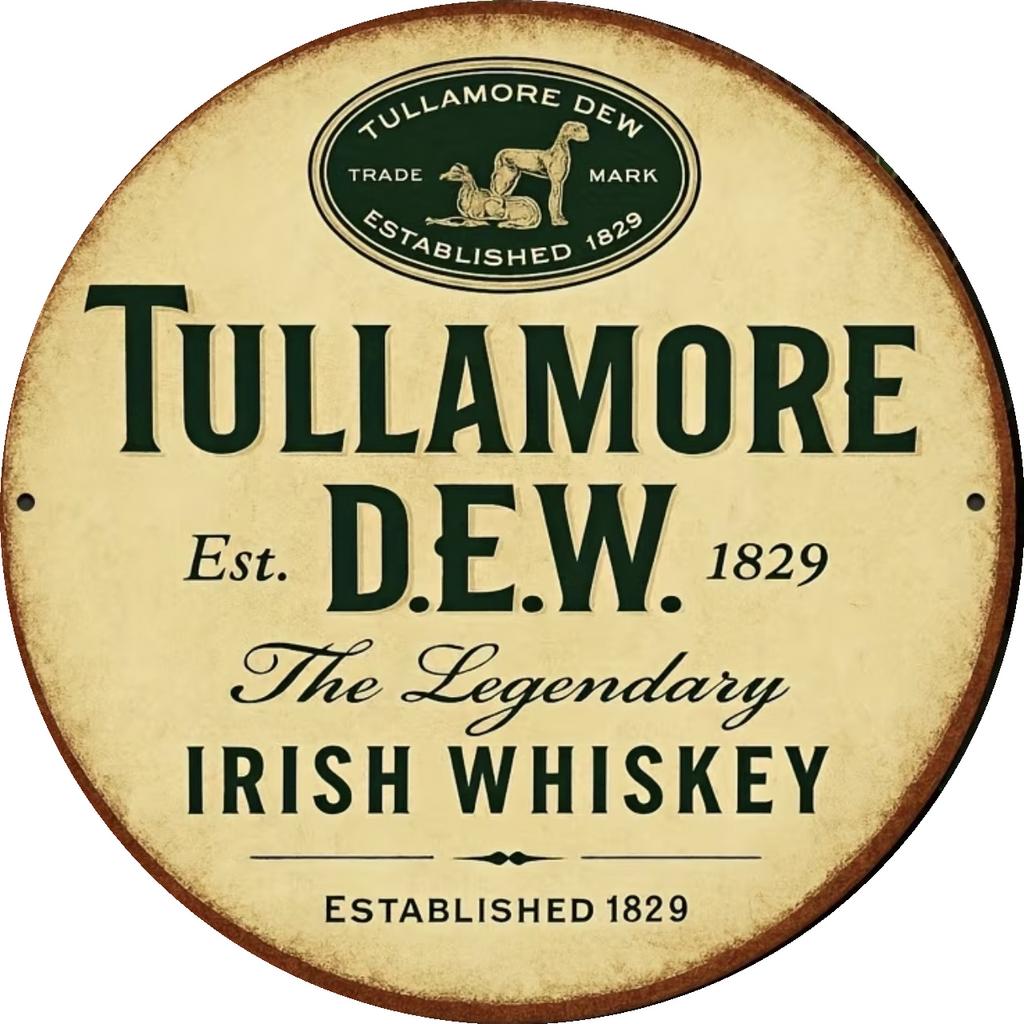 Panneau rétro en métal mancave vintage Tullamore Whisky, Enlèvement ou Envoi, Comme neuf, Panneau publicitaire