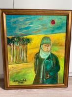 Schilderij met man in de woestijn, Antiek en Kunst, Ophalen of Verzenden