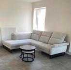 Grijze stoffen zetel met zwarte poten, Enlèvement, Comme neuf, Tissus, Modern