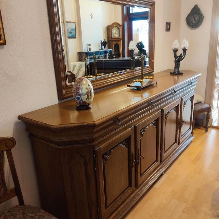 Salle à manger chêne massif haut de gamme, Maison & Meubles, Salles à manger complètes, Comme neuf, 6 à 8 chaises, Enlèvement