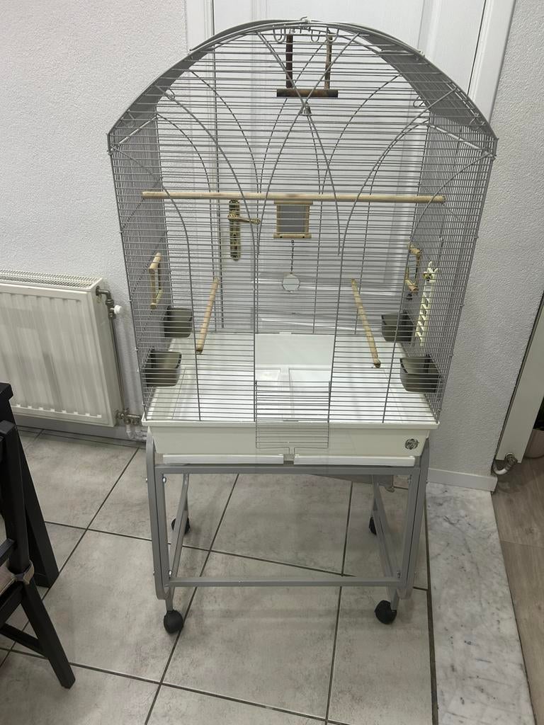 Vogelkooi met staander, Animaux & Accessoires, Oiseaux | Cages & Volières, Comme neuf, Enlèvement