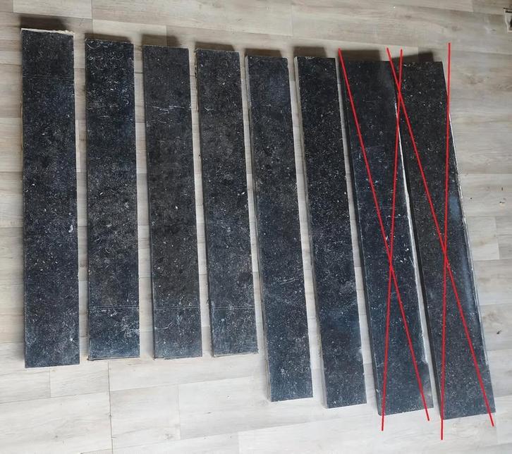 Tablettes de fenêtre en granit noir, Bricolage & Construction, Dalles & Carrelages, Utilisé, Carrelage mural, Granit, 60 cm ou plus