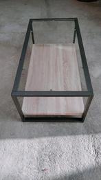 Table de salon basse structure métallique noire mat, 100 à 150 cm, Verre, Moins de 50 cm, Contemporain