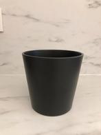 Cache pot en grès gris foncé 13cm de haut - 14 cm de large, Enlèvement, Comme neuf