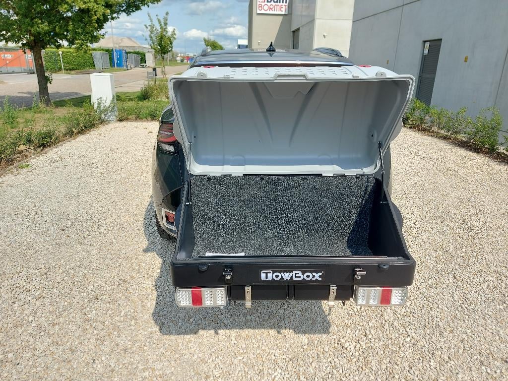 TowBox Led Bagagebox voor op de Trekhaak Grijs 280 Liter, Auto diversen, Dakkoffers, Ophalen, Nieuw