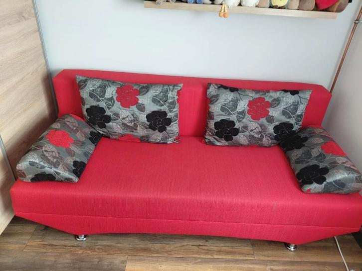 rode uitrekbare zetel, Maison & Meubles, Canapés | Salons, Utilisé, Banc droit, Deux personnes, 150 à 200 cm, Moins de 75 cm, Synthétique