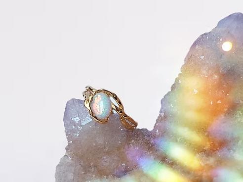 Opaal, 18k Verguld 925 Sterling Zilver, 18 tot 19, Nieuw, Ophalen of Verzenden, Dame of Heer