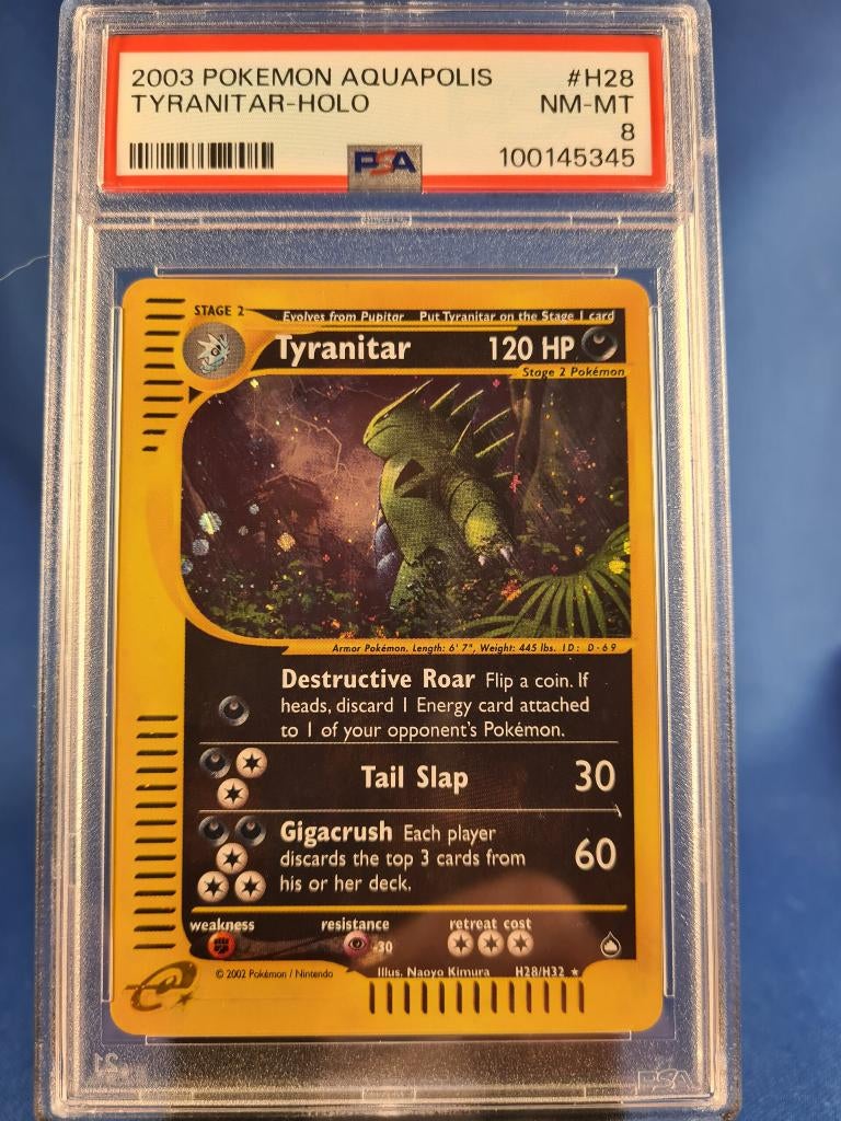 Tyranitar H28/147 - Aquapolis (PSA 8), Hobby en Vrije tijd, Verzenden, Gebruikt