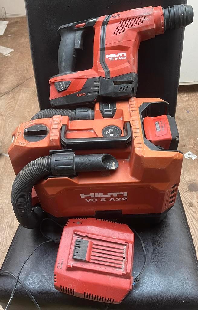 Hilti Boor en breekmachine plus stofzuiger op accu, Bricolage & Construction, Outillage | Foreuses, Utilisé, Marteau perforateur et/ou Marteau piqueur