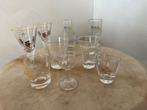 14 borrelglaasjes, waarvan 3 op voet – perfecte staat, Antiek en Kunst, Ophalen of Verzenden